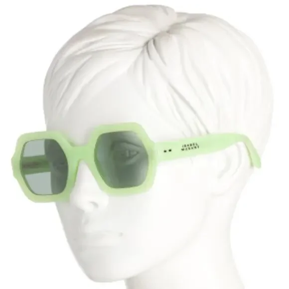 Isabel Marant Lime Green Geometric 52mm Black Lenses Sunglasses Avant Garde Boho - Picture 1 of 3